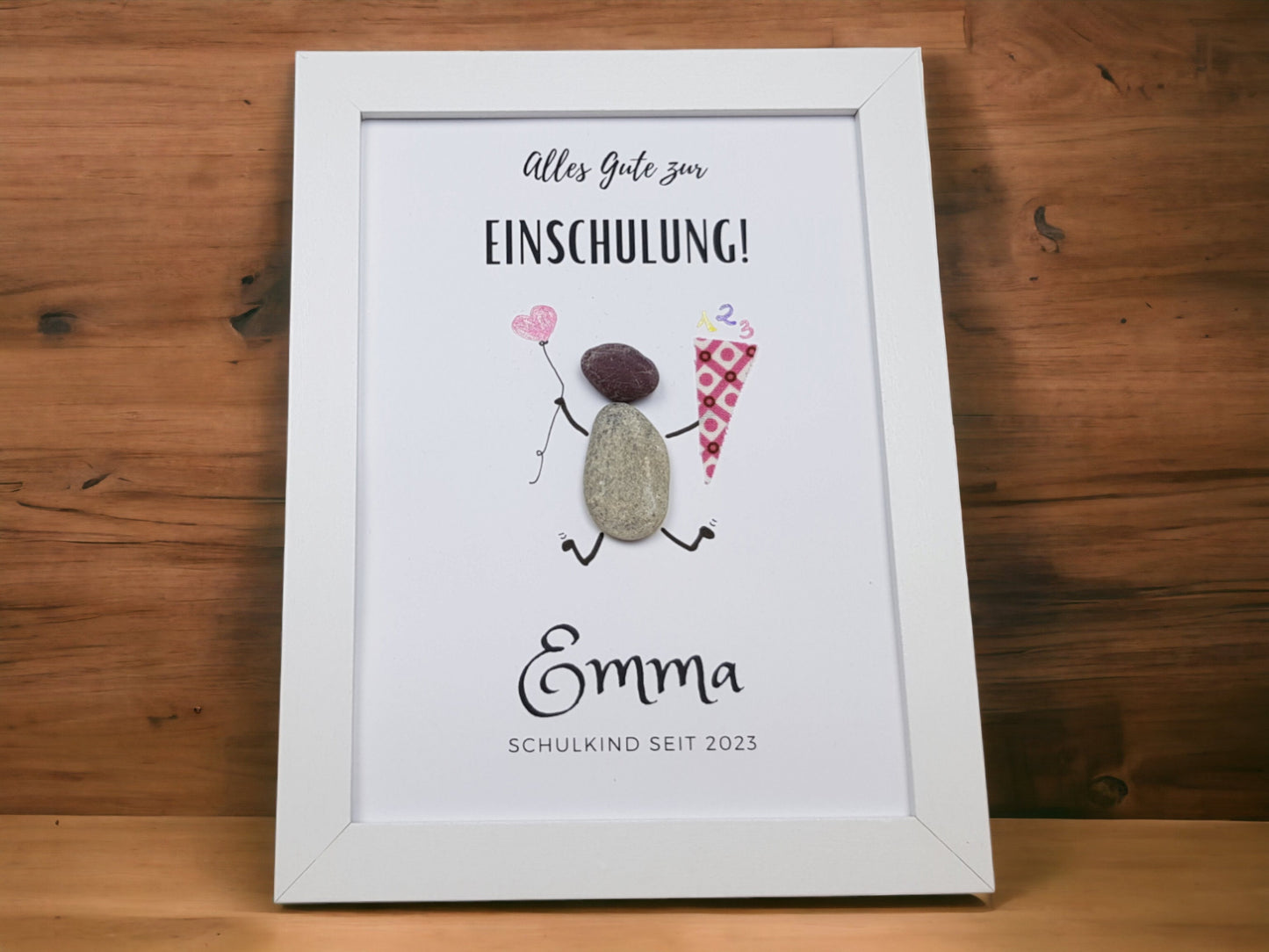 Geschenk Einschulung personalisiert | Steinbild 1. Schultag für Schulkind