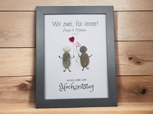 Steinbild zur Hochzeit & Liebe – handgemacht, personalisiert
