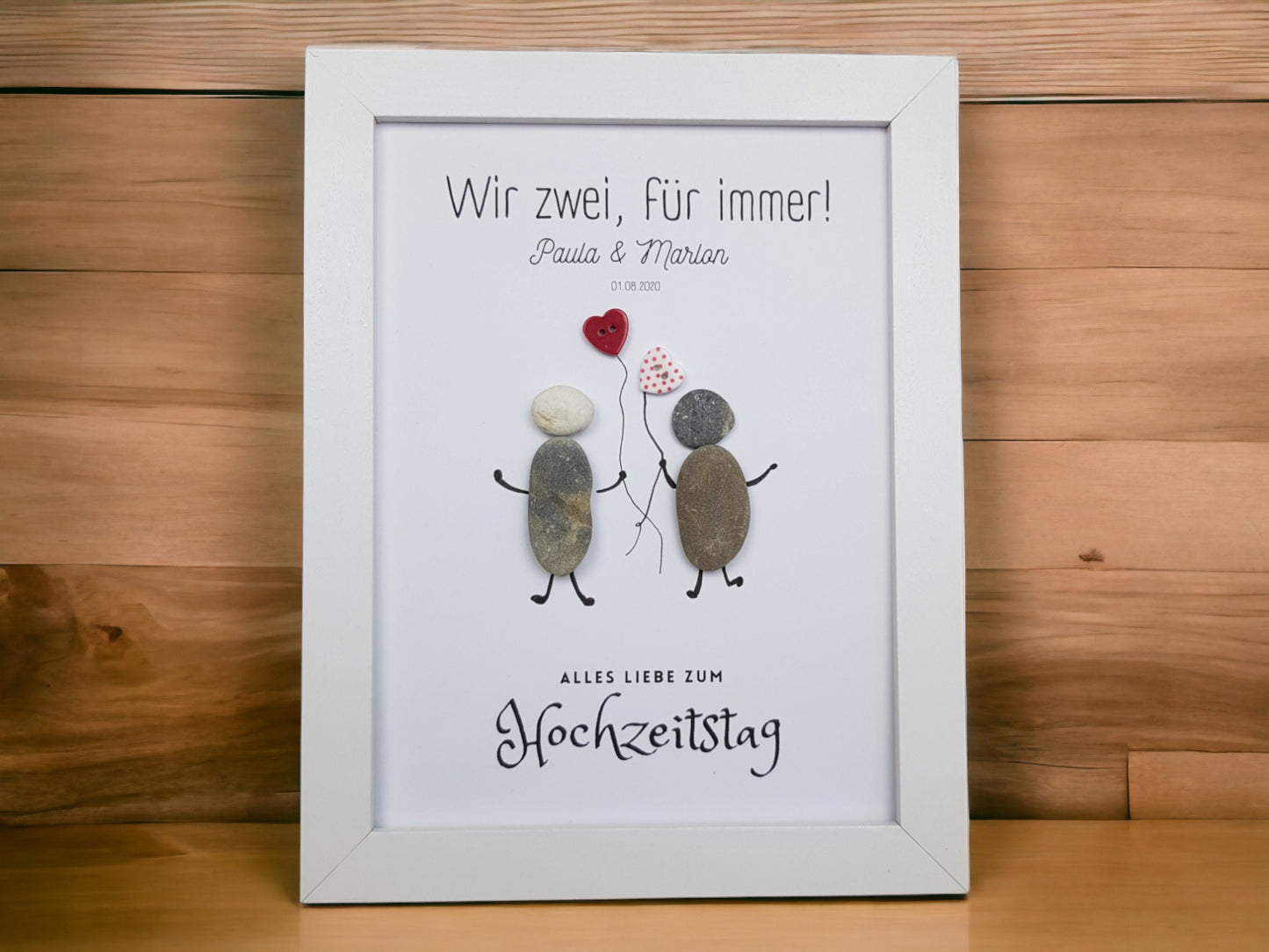 Steinbild zur Hochzeit & Liebe – handgemacht, personalisiert