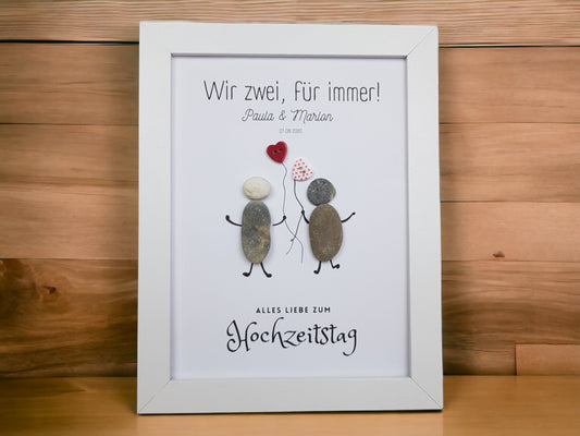 Steinbild zur Hochzeit & Liebe – handgemacht, personalisiert