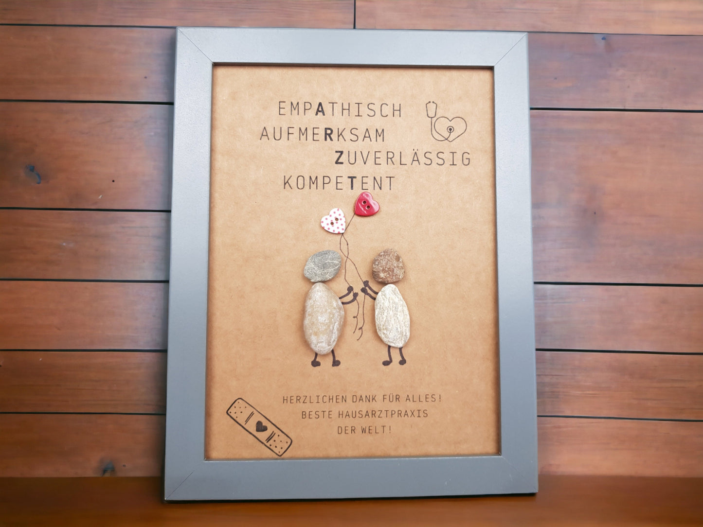 Steinbild als Dankeschön Arzt Ärztin Praxis Team | Personalisiertes Geschenk mit Herz