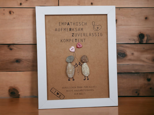 Steinbild als Dankeschön Arzt Ärztin Praxis Team | Personalisiertes Geschenk mit Herz