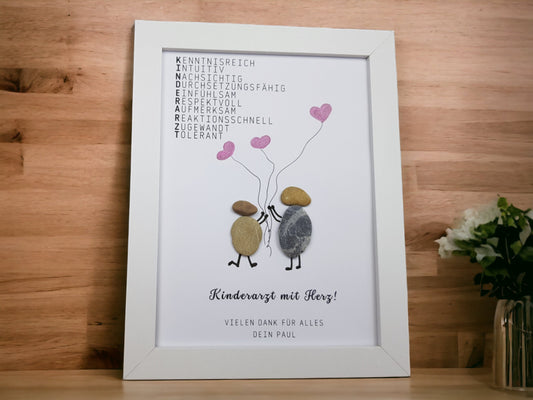 Danke Kinderarzt Praxis Steinbild | Personalisiertes Geschenk mit Kieseln