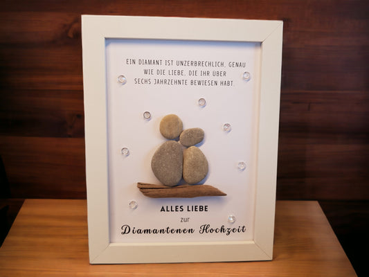 Steinbild Diamantene Hochzeit | Personalisiertes Geschenk zum 60. Hochzeitstag