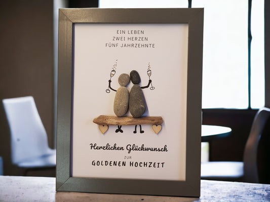 Ein Leben, zwei Herzen, fünf Jahrzehnte - Geschenk zur goldenen Hochzeit im Bilderrahmen