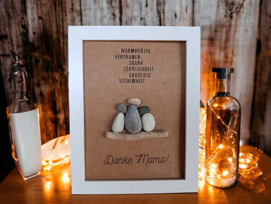 Steinbild Danke Mama personalisiert | Geschenk Muttertag Geburtstag Liebe