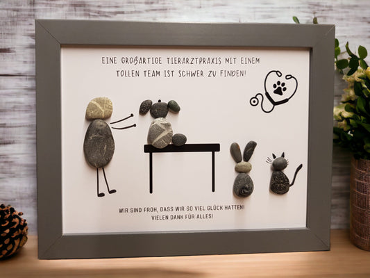 Steinbild Danke Tierarztpraxis | Handgemachtes Geschenk für Tierliebhaber