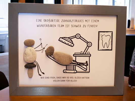 Dankeschön für Zahnarzt / Zahnärztin | Personalisiertes Steinbild handmade