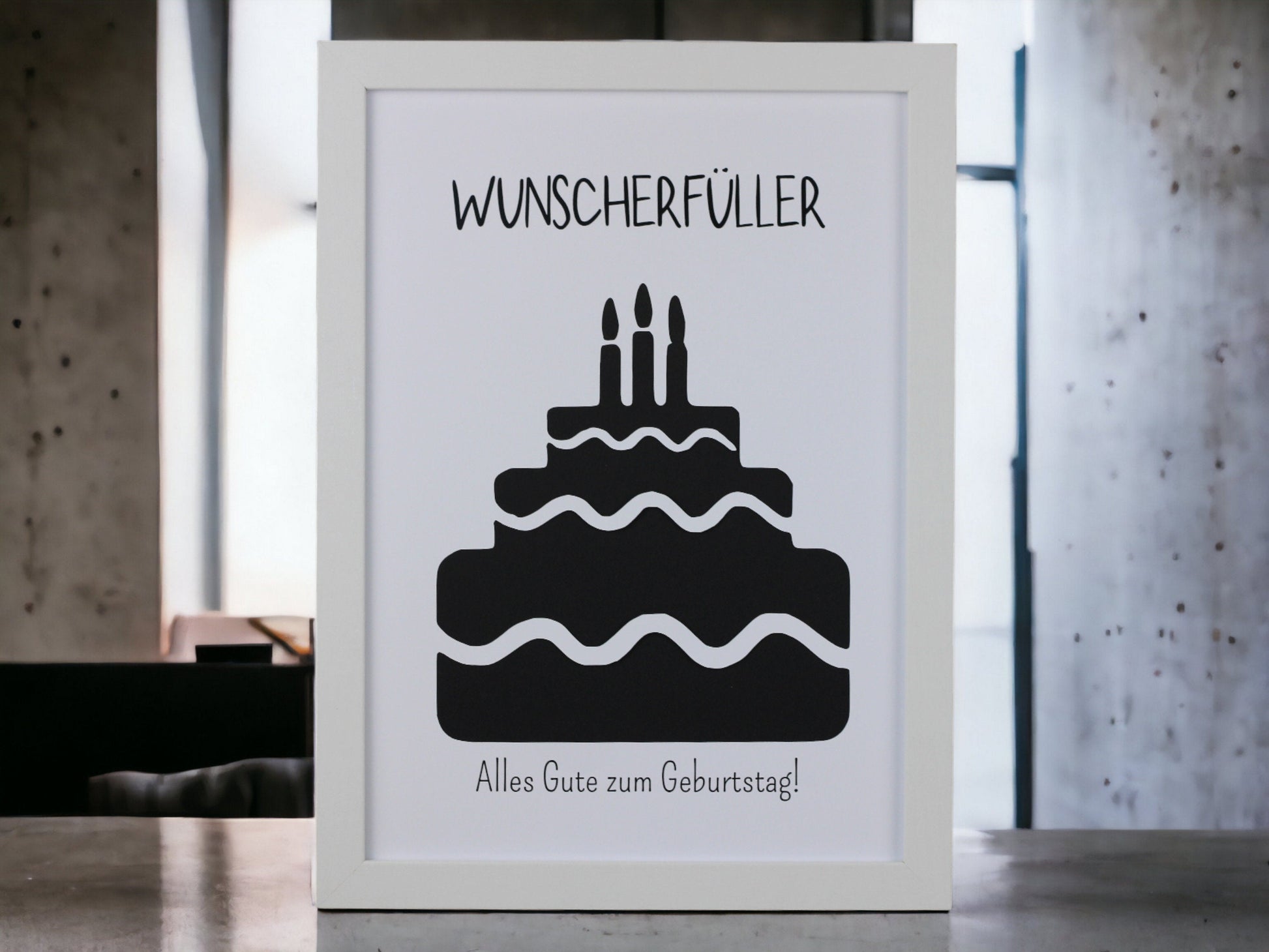 Wunscherfueller Torte mit schwarzem Hintergrund