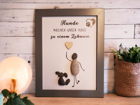 Steinbild Hundefreund Geschenk | Personalisiert für Hundebesitzer:innen Hunde machen das Haus