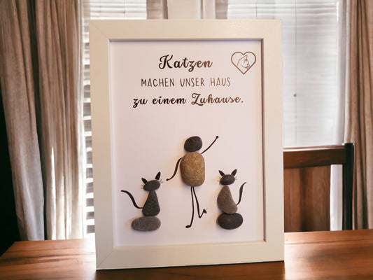 Steinbild Katzenliebhaber Geschenk | Personalisiert für Katzenfreunde