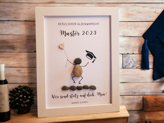 Steinbild Geschenk Abschluss | Abitur Bachelor Master personalisierbar