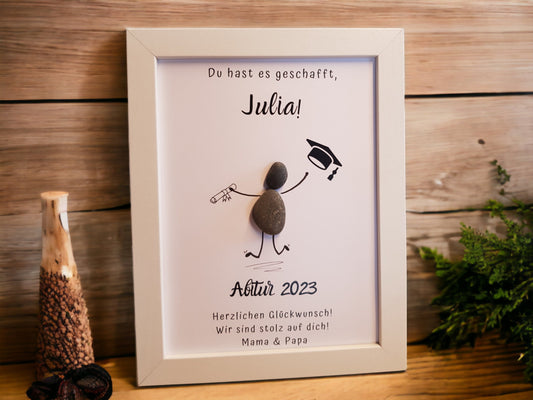 Steinbild Prüfung bestanden | Handgemachtes Geschenk Abitur & Studium Bachelor Master