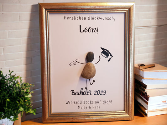 Steinbild Abschluss Geschenk | Bachelor Master Abi Examen bestandene Prüfung