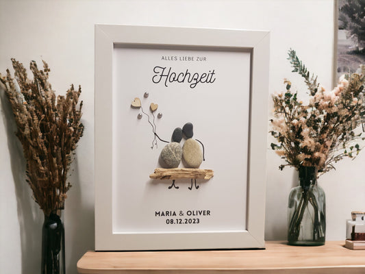 Personalisiertes Steinbild zur Hochzeit – Paar oder Familie
