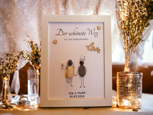 Steinbild Hochzeit personalisiert | Der schönste Weg ist der gemeinsame Hochzeitsgeschenk