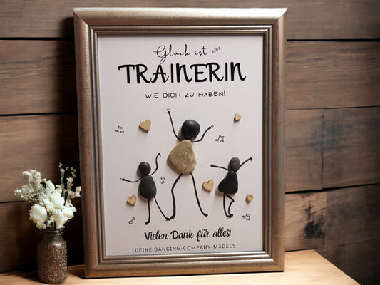 Steinbild Dankeschön Tanzlehrer Tanztrainerin | Personalisiertes Geschenk zum Abschied