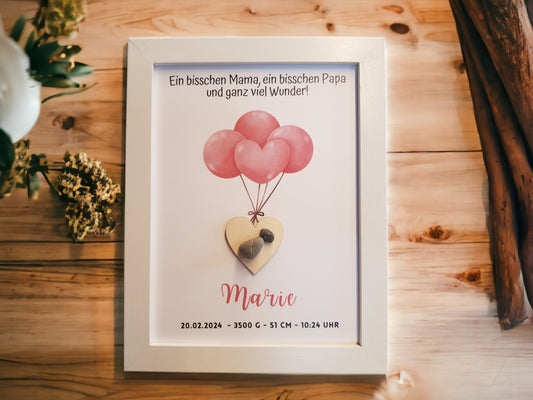 Steinbild zur Geburt Baby | Personalisiertes Geschenk für Junge & Mädchen - Ein bisschen...
