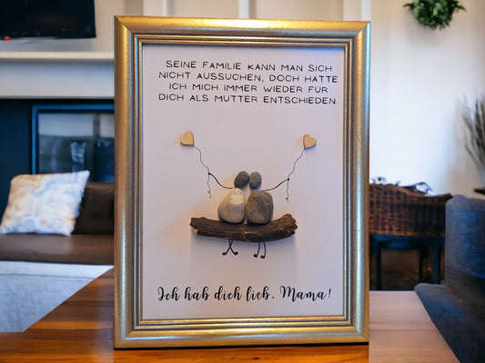 Mama ist die Beste | Personalisiertes Steinbild zum Muttertag oder Geburtstag