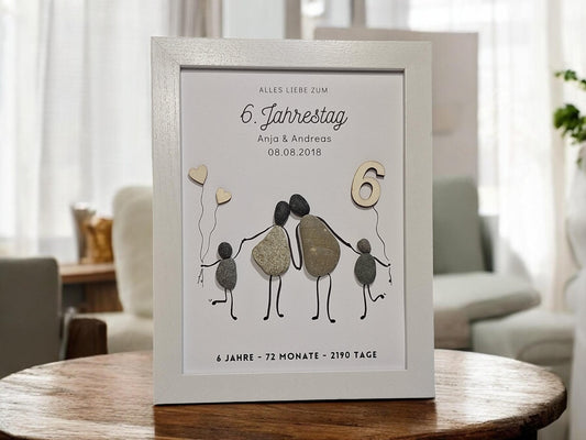 Steinbild Zuckerhochzeit Geschenk | Personalisiert zum 6. Hochzeitstag