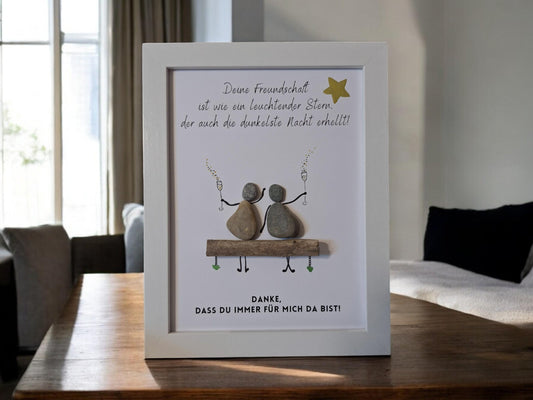 Steinbild Geschenk beste Freundin oder Mama | danke das du für mich da bist