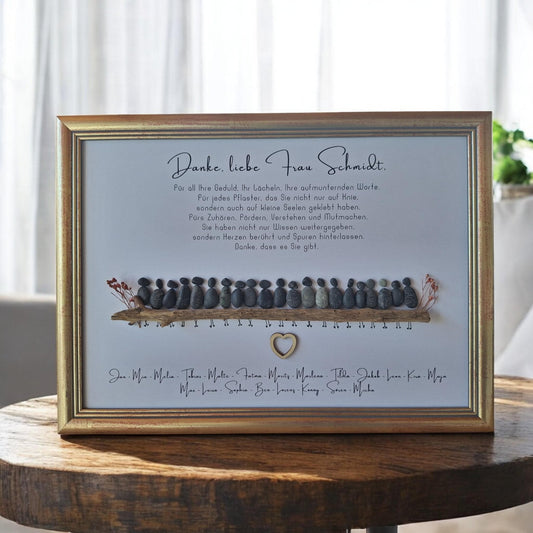 Steinbild Abschied Schule Kita | Personalisiertes Geschenk für Lehrerin