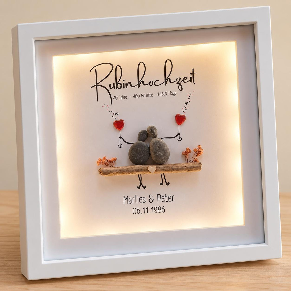 Süsses Steinbild zur Rubinhochzeit – Produktansicht 4
