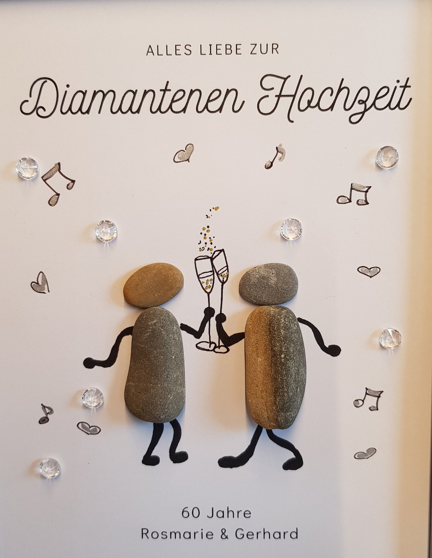 Steinbild Diamantene Hochzeit personalisiert | Geschenk 60. Hochzeitstag