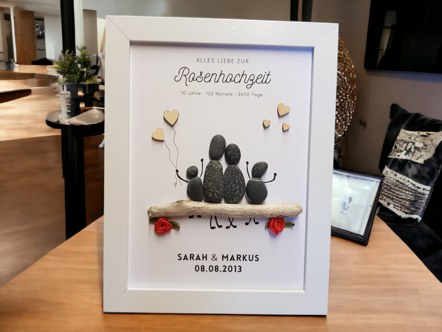 Geschenk zur Rosenhochzeit im Bilderrahmen