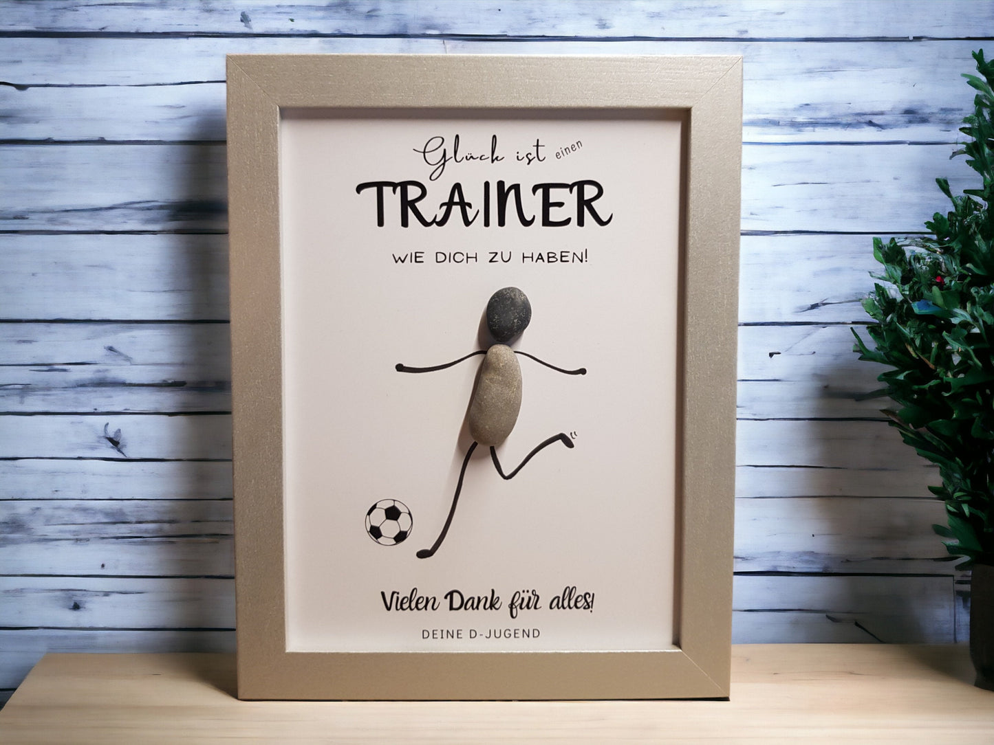 Steinbild Fußballtrainer Abschied personalisiert | Geschenk Abschluss Dankeschön Team