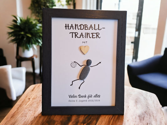 Steinbild Abschied Trainer Handball | Geschenk Team Dankeschön Sport