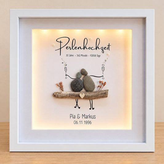 Steinbild zur Perlenhochzeit / zum 30. Hochzeitstag / Jahrestag – Produktansicht 1