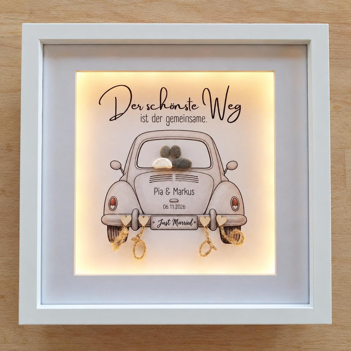 Steinbild als Geldgeschenk zur Hochzeit personalisierbar – Produktansicht 3