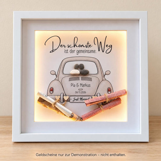 Steinbild als Geldgeschenk zur Hochzeit personalisierbar – Produktansicht 1