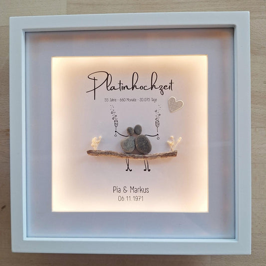 Süsses Steinbild zur Platinhochzeit – Produktansicht 1