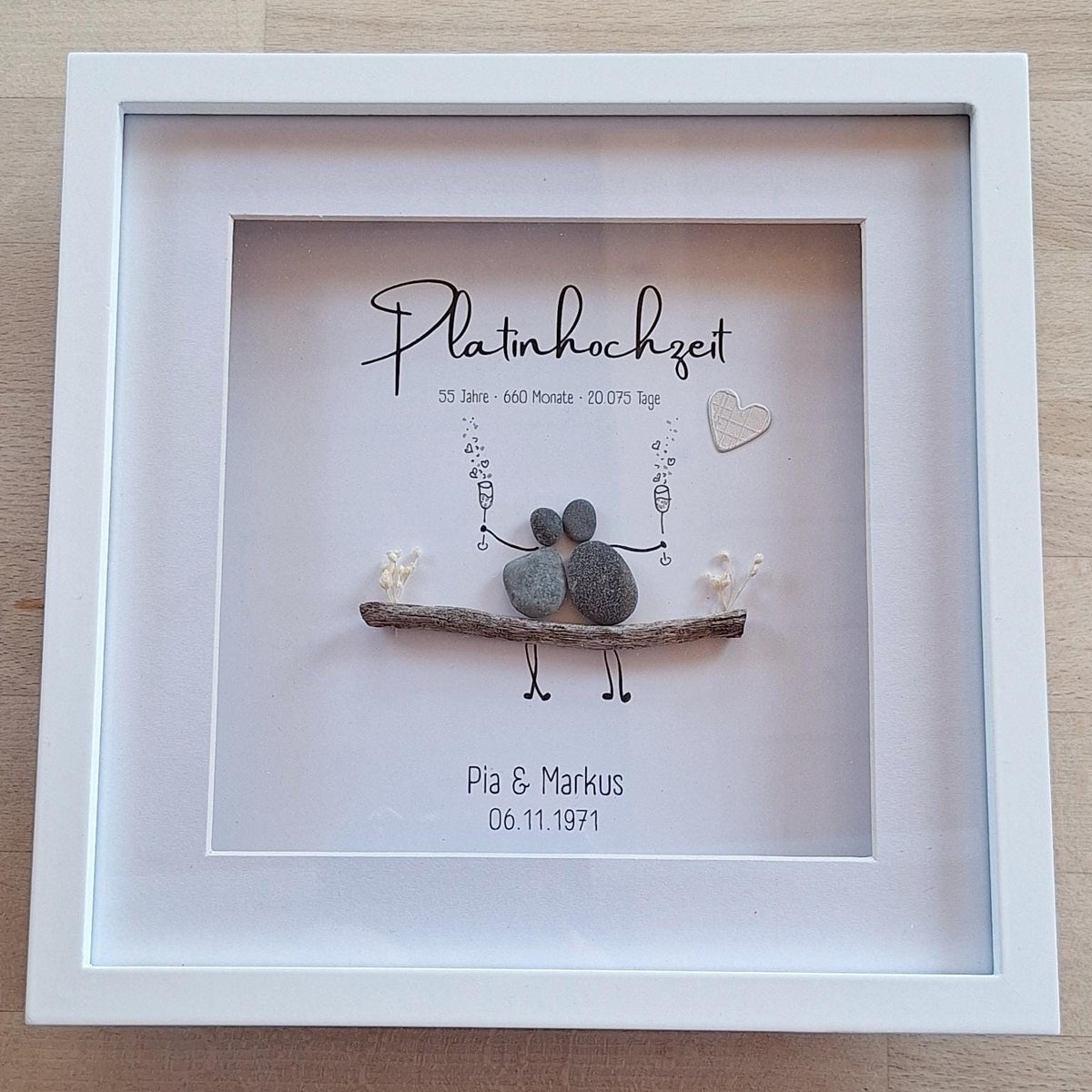 Süsses Steinbild zur Platinhochzeit – Produktansicht 2