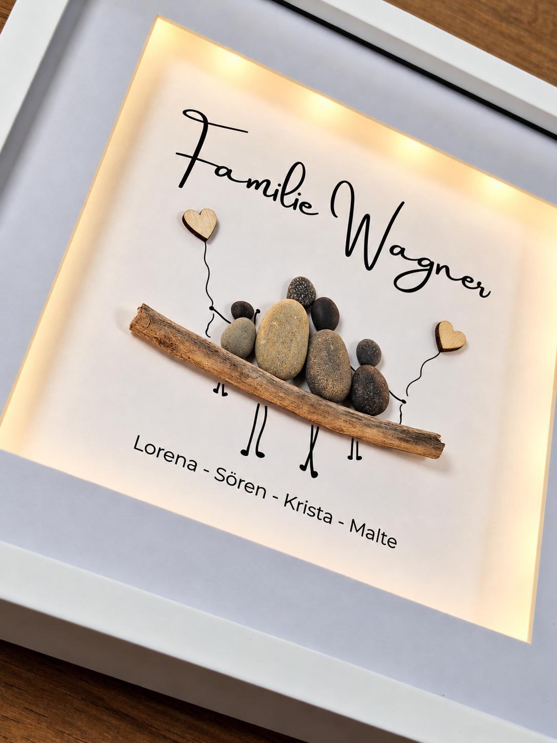 Steinbild Familie mit Namen – personalisiertes Familiengeschenk – Produktansicht 5