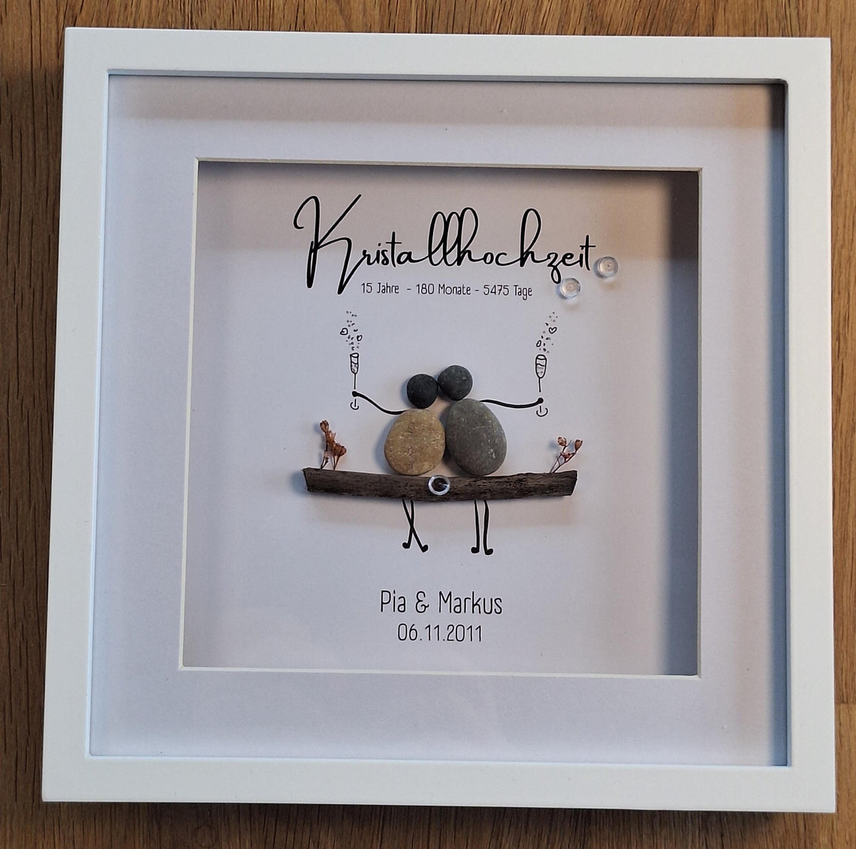 Süsses Steinbild zur Kristallhochzeit – Produktansicht 3