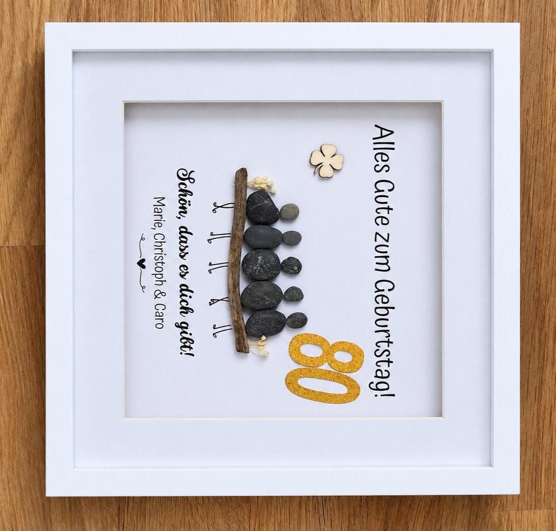 Süsses Geschenk : Personalisiertes Steinbild zum Geburtstag mit Wunschzahl und Text – bis zu 6 Figuren, optional mit Licht -zum 50 60 70 80. – Produktansicht 4