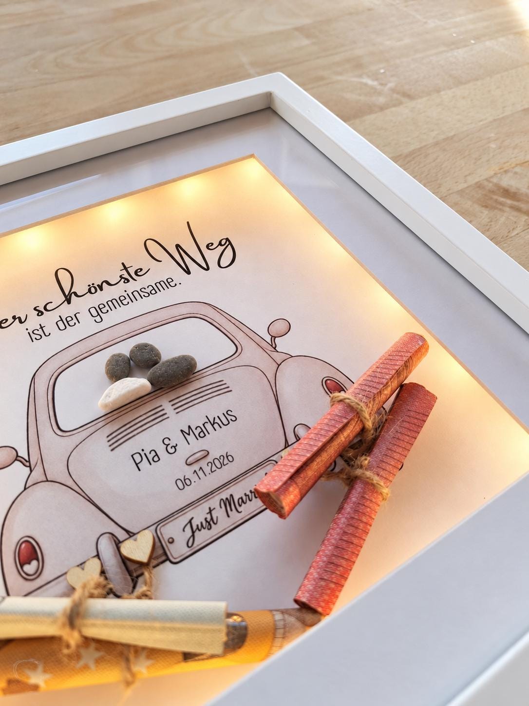 Steinbild als Geldgeschenk zur Hochzeit personalisierbar – Produktansicht 4