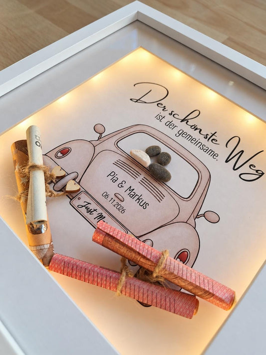 Steinbild als Geldgeschenk zur Hochzeit personalisierbar – Produktansicht 2