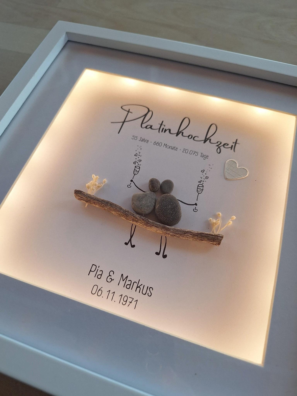 Süsses Steinbild zur Platinhochzeit – Produktansicht 3