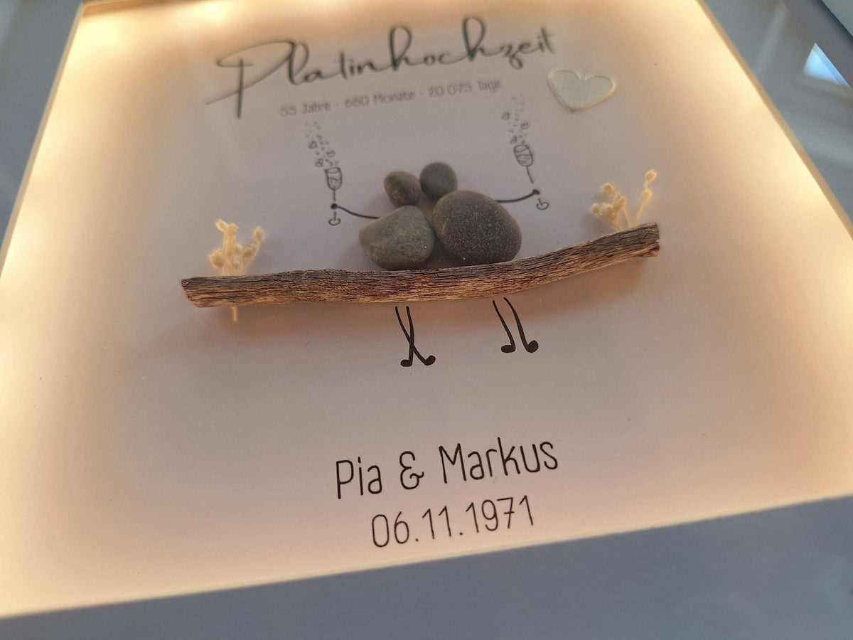 Süsses Steinbild zur Platinhochzeit – Produktansicht 4