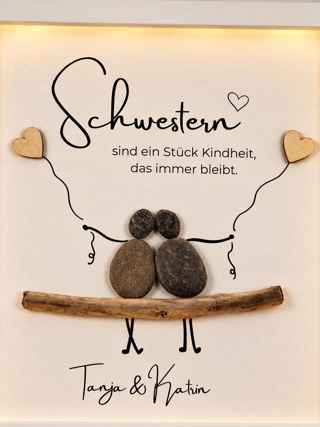 Süsses Steinbild für die Schwester / Schwestern – Produktansicht 3