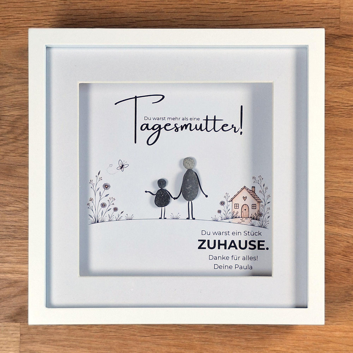 Tagesmutter – Haus – handgefertigtes Steinbild, Produktansicht 4