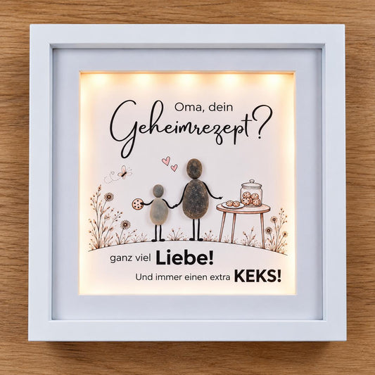 Oma – Keks – handgefertigtes Steinbild, Produktansicht 1