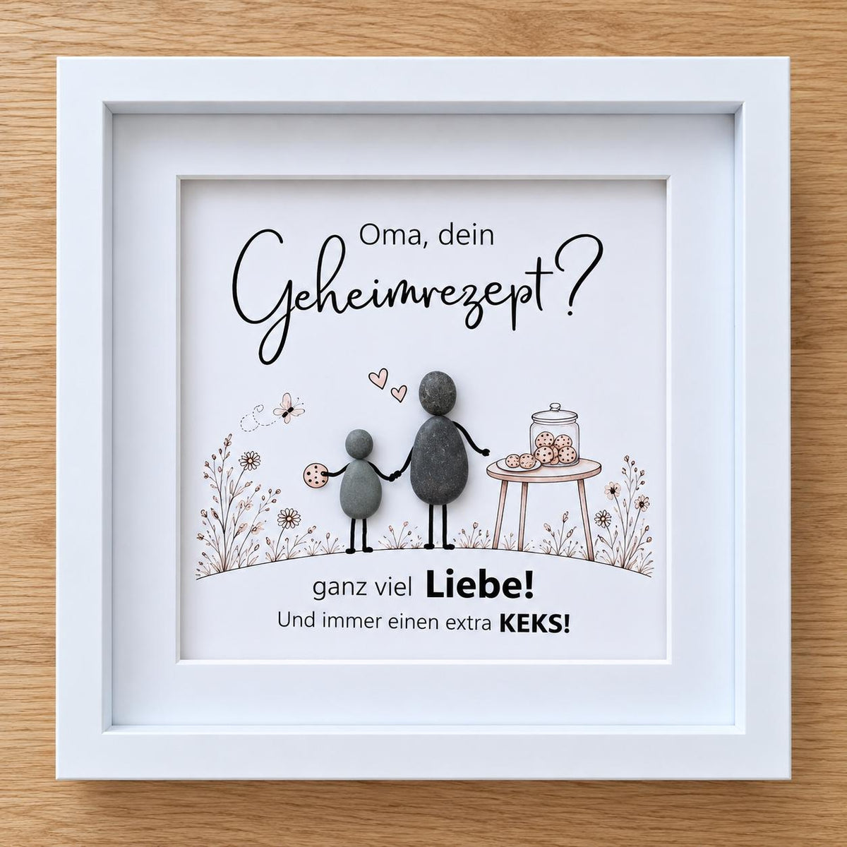 Oma – Keks – handgefertigtes Steinbild, Produktansicht 3